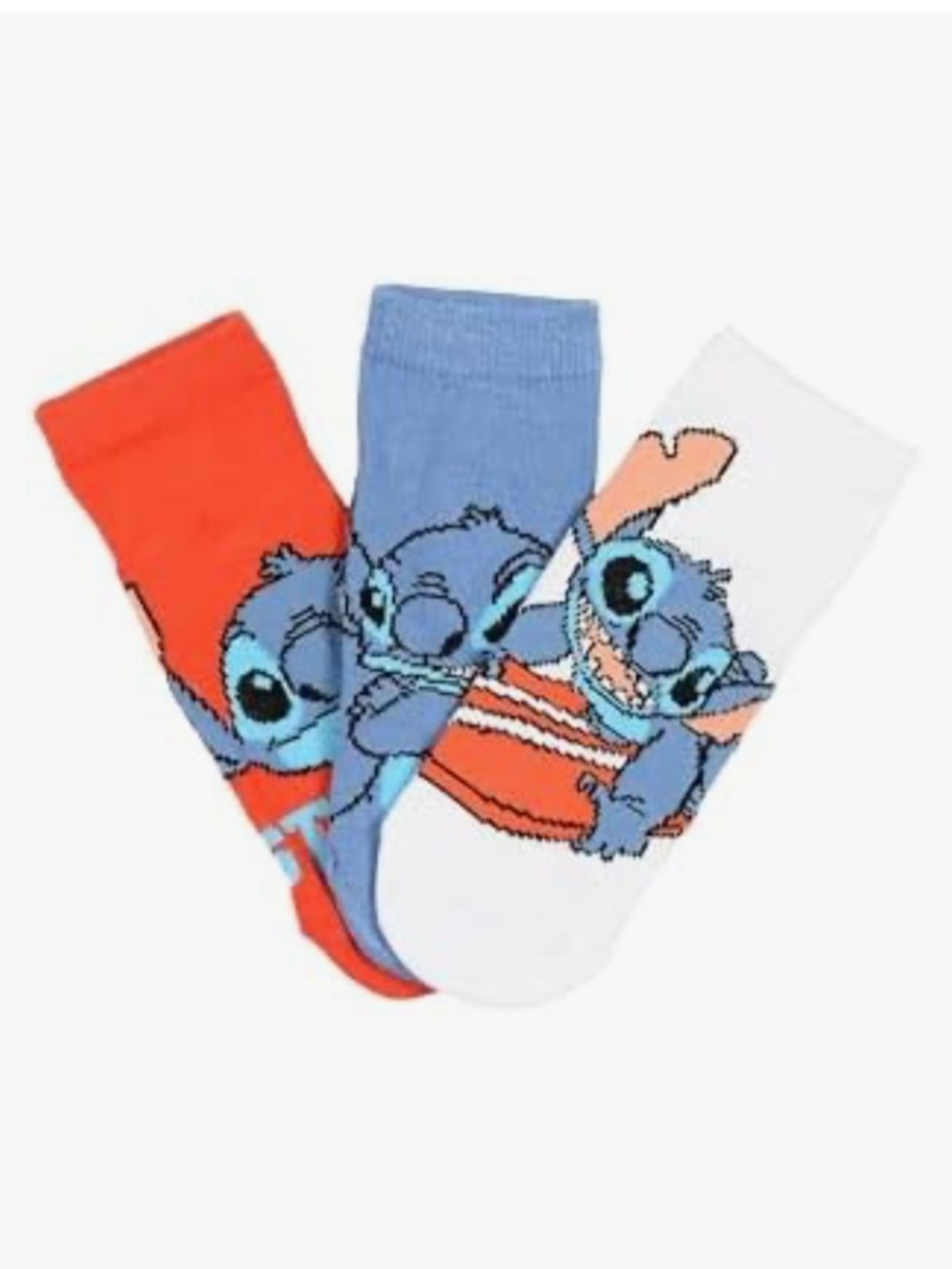 Kids Character Crew Socks - Blue, Red & White (3-Pack)